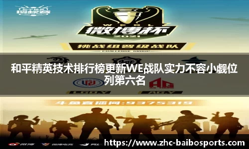 和平精英技术排行榜更新WE战队实力不容小觑位列第六名